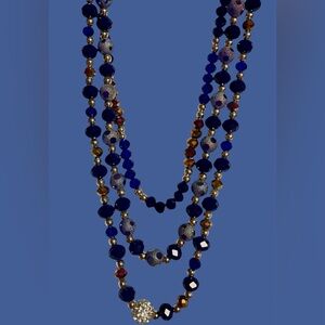 🎉HP🎉Elegant Blue Beaded Necklace and Earring Set🎉HP🎉